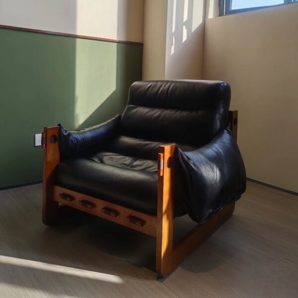 Luxurious Reclining Lounge Chair – Genuine Leather with Oak Frame - Image 7