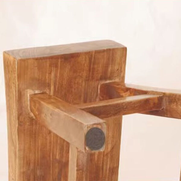 Retro Solid Wood Fish Scale Stool - Image 3
