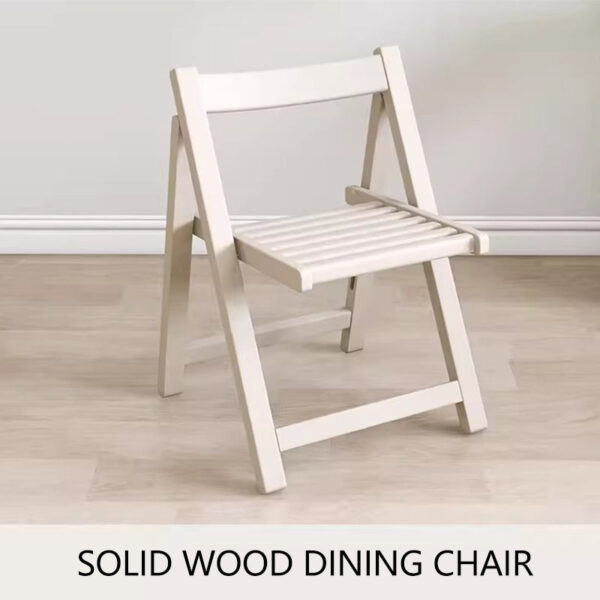 Solid Wood Foldable Backrest Dining Chair - Image 2