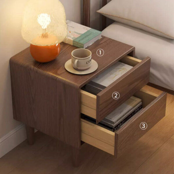 Simple Double Drawer Nightstands - Image 4
