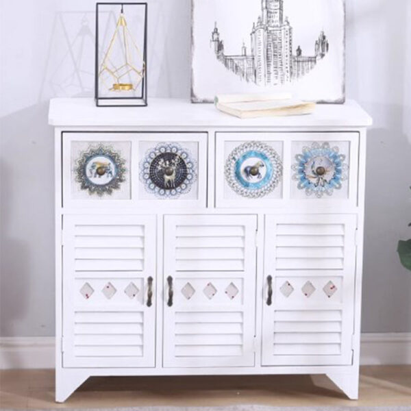 Solid Wood Double Door Shoe Cabinet - Image 4