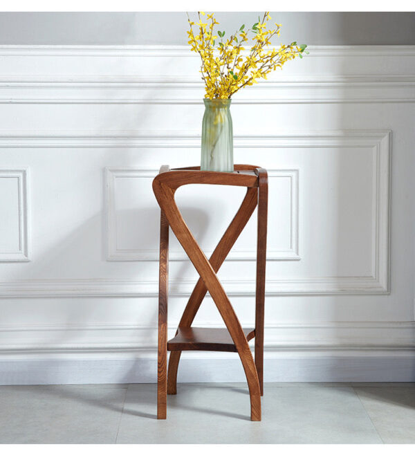 Solid Ash Wood Artistic Plant Stand, Floor-Standing Spiral Flower Pot Holder - Image 5