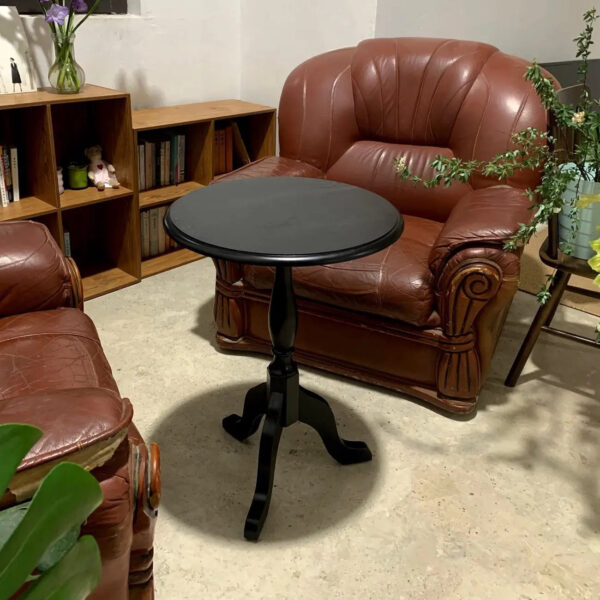Solid wood round side table