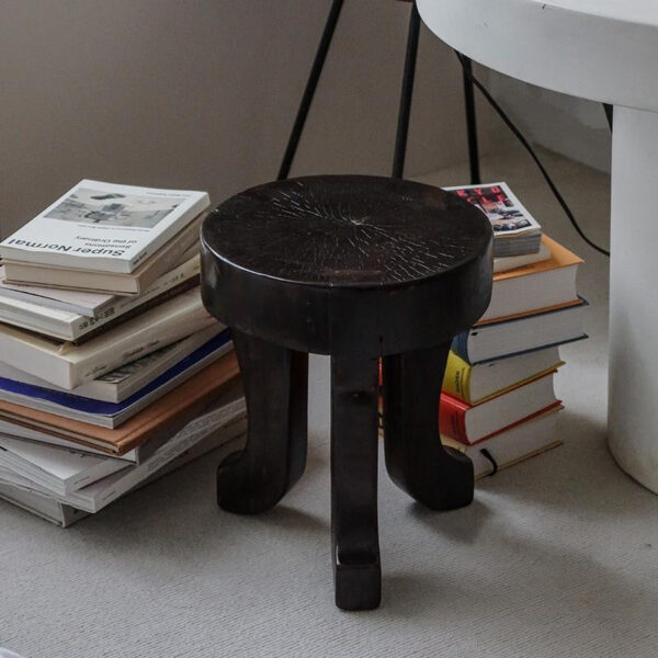 Solid Wood Oval Low Stool - Octopus-Shaped Side Table - Image 5