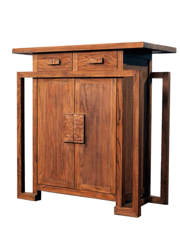Elm Wood Shoe Cabinet - Image 3