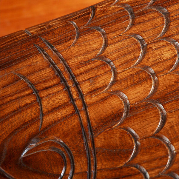 Retro Solid Wood Fish Scale Stool - Image 6