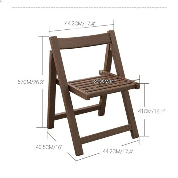 Solid Wood Foldable Backrest Dining Chair - Image 3
