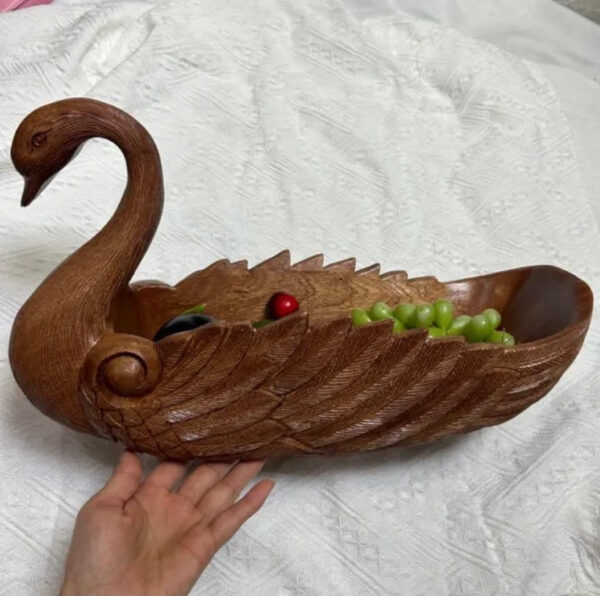 Solid Wood Swan-Shaped Serving Tray - Image 2