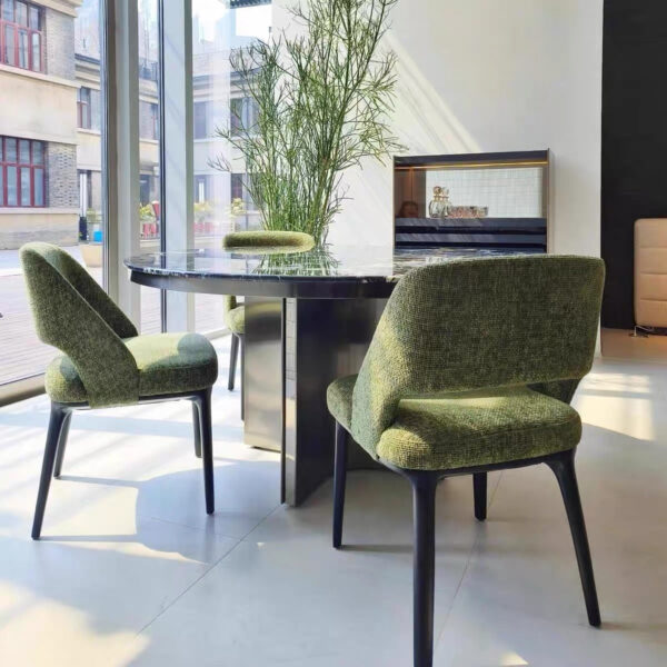 Luxury casual fabric dining chair - Image 4