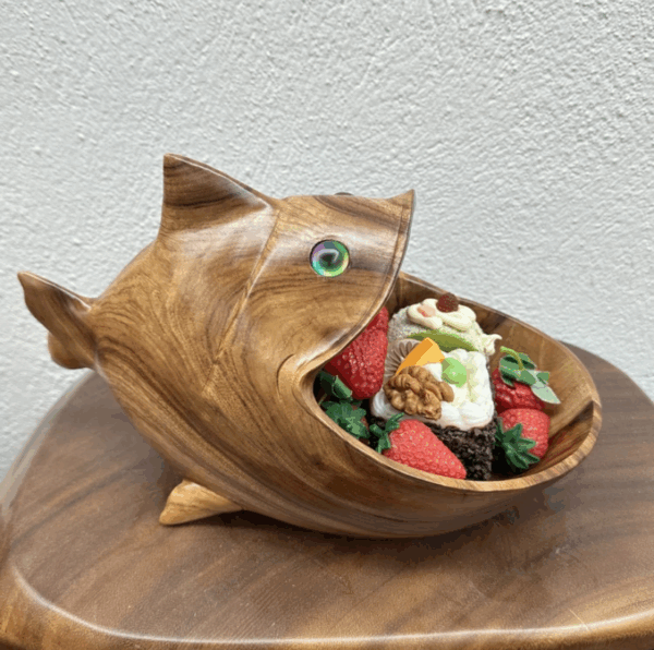 Handcrafted Artistic Wooden Goldfish Candy Box - Image 8