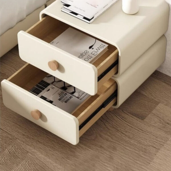 Microfiber Leather Double Drawer Nightstands - Image 10