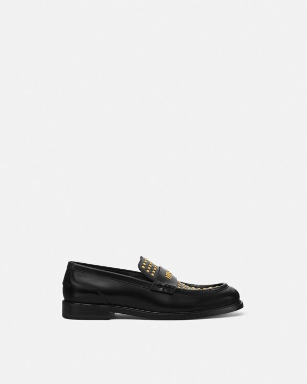 Studded Logo Loafers