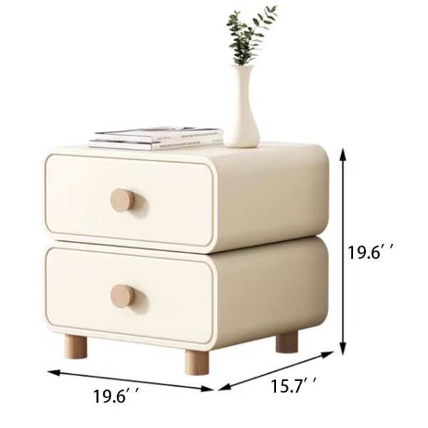 Microfiber Leather Double Drawer Nightstands - Image 9