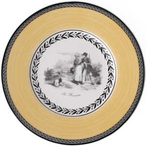 Villeroy & Boch Audun Chasse Bread & Butter Plate, 6.25 in, White/Gray/Yellow