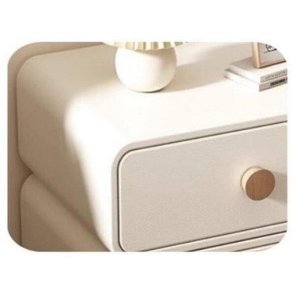 Microfiber Leather Double Drawer Nightstands - Image 6