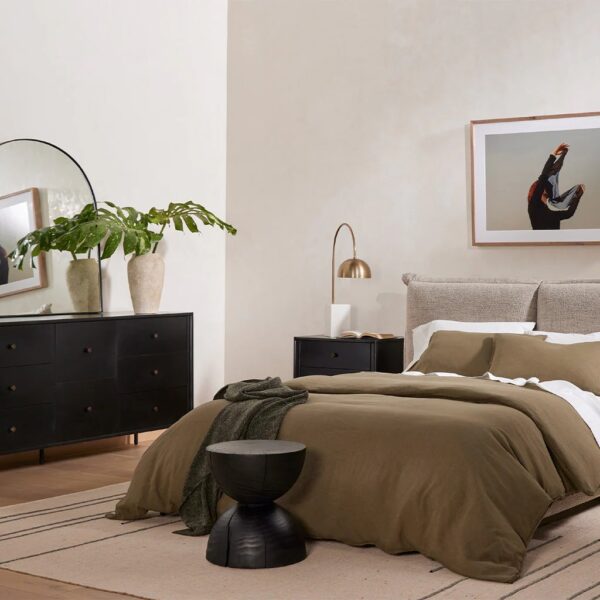 Hourglass Black Pine End Table - Image 5