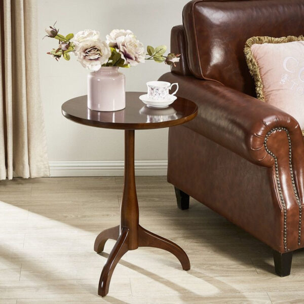 Romantic solid wood small round table - Image 4