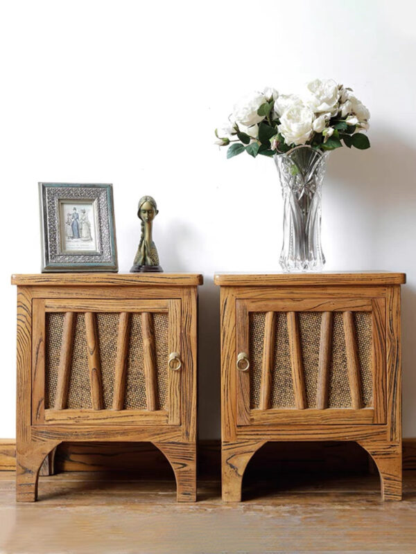 Elm solid wood bedside table - Image 5