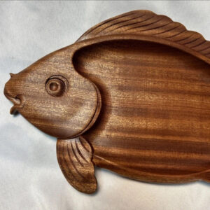 Rustic Fish Design Wooden Tray for Food