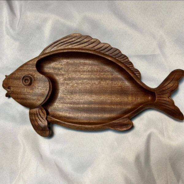 Rustic Fish Design Wooden Tray for Food - Image 6