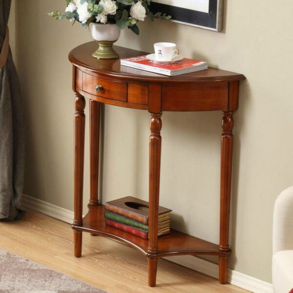 Half round solid wood porch table - Image 7