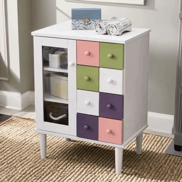 Colorful Solid Wood Storage Cabinet - Image 2