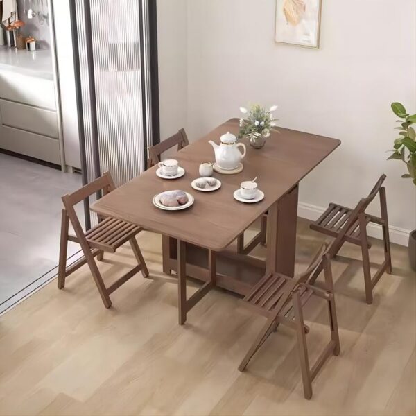 Folding Solid Wood Movable Table - Image 9