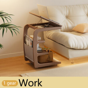 Adjustable Storage Wheeled End Table
