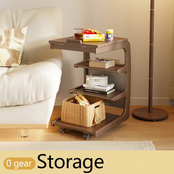 Adjustable Storage Wheeled End Table - Image 5
