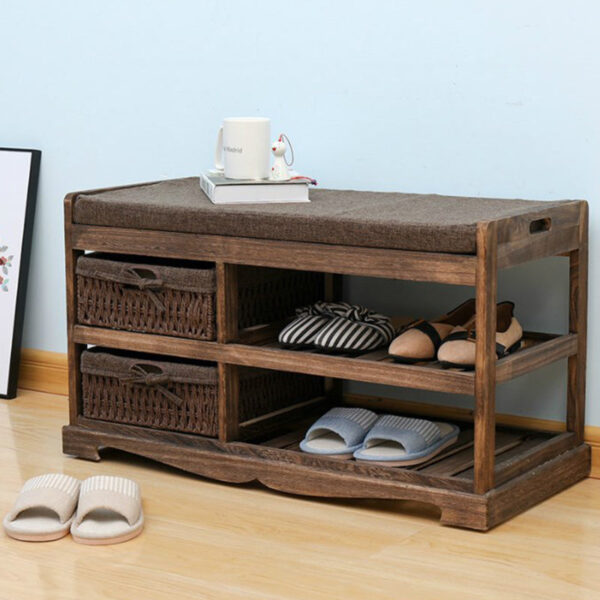 Pastoral Wooden Shoe Changing Stool - Image 3