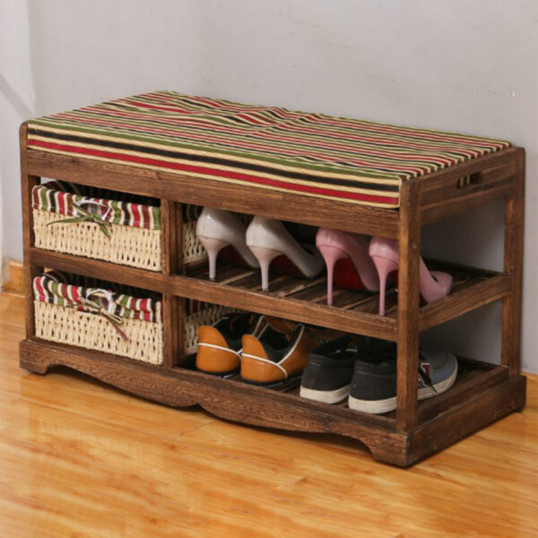 Pastoral Wooden Shoe Changing Stool - Image 2