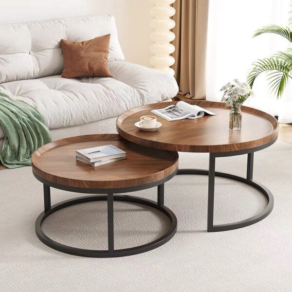 Round modular stackable coffee table set - Image 9