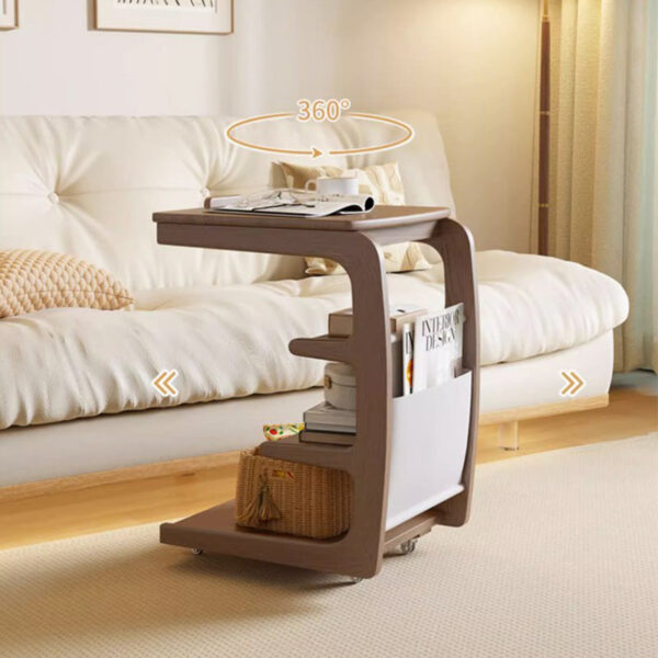 Adjustable Storage Wheeled End Table - Image 8