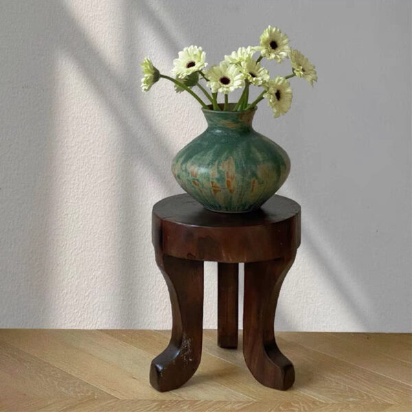Solid Wood Oval Low Stool - Octopus-Shaped Side Table - Image 9