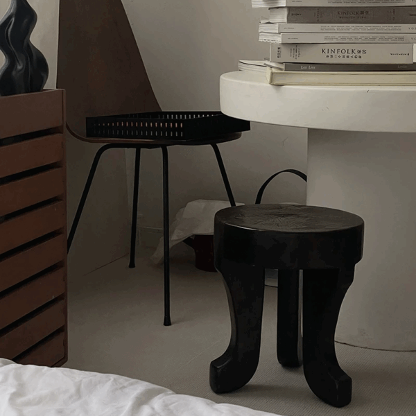 Solid Wood Oval Low Stool - Octopus-Shaped Side Table - Image 3