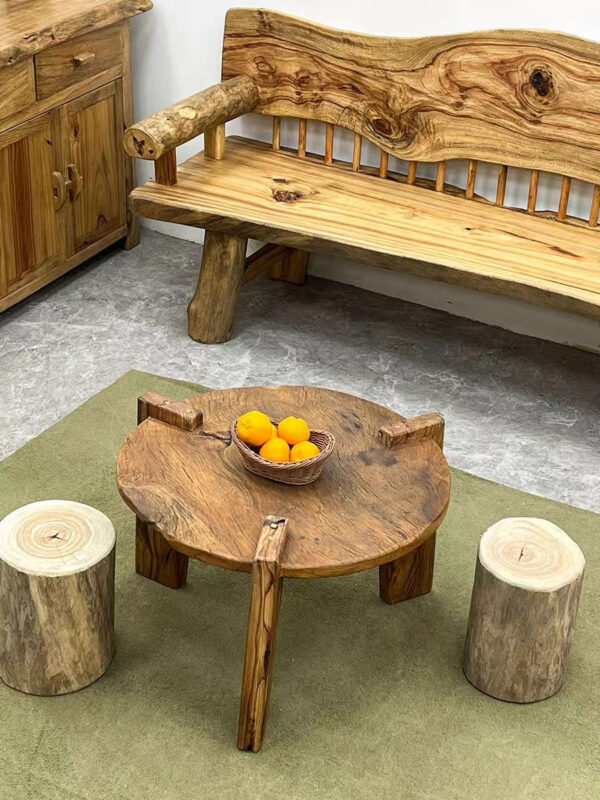 Solid Wood Round Coffee Table - Image 3