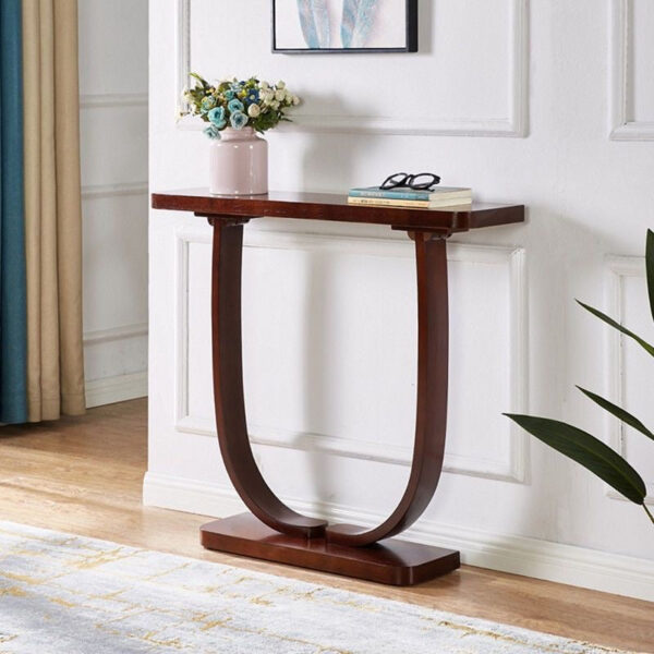Solid wood porch table against the wall table - Image 2