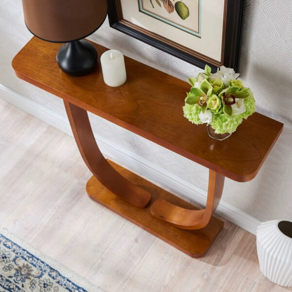 Solid wood porch table against the wall table - Image 7