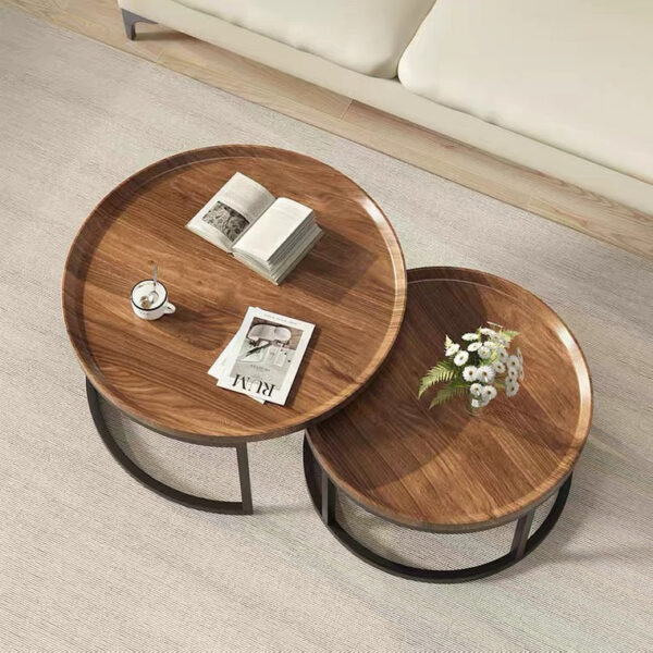 Round modular stackable coffee table set - Image 3