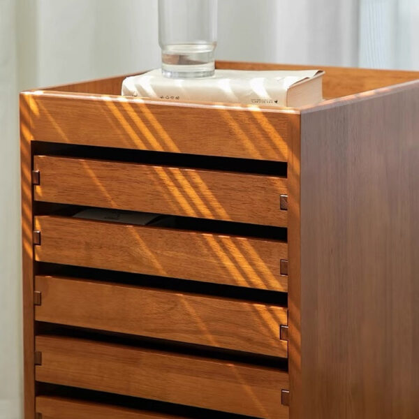 Mobile Solid Wood File Cabinet with 7 Drawers - Image 4