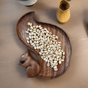 Creative Wooden Squirrel Nut Bowl