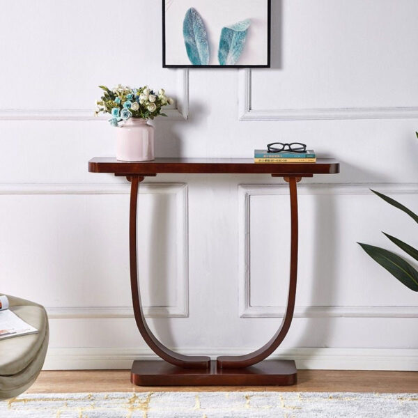Solid wood porch table against the wall table - Image 9