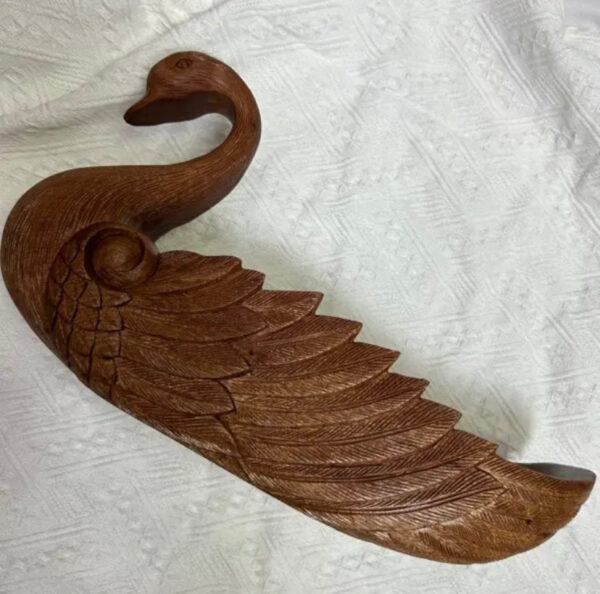 Solid Wood Swan-Shaped Serving Tray - Image 6