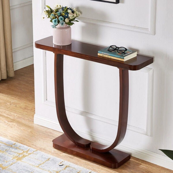 Solid wood porch table against the wall table - Image 4