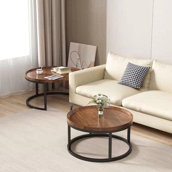 Round modular stackable coffee table set - Image 4