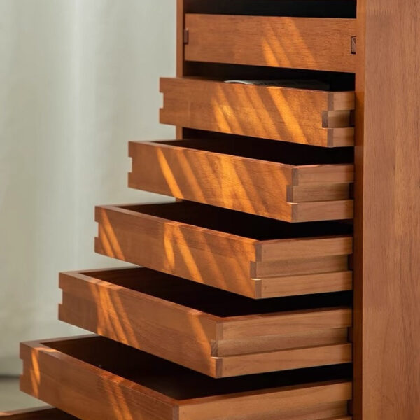 Mobile Solid Wood File Cabinet with 7 Drawers - Image 9