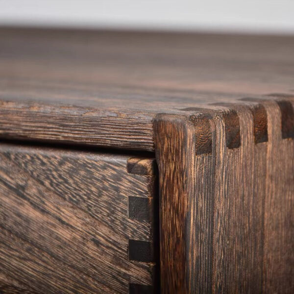 Solid Wood Floor Standing Nightstand with 2 Drawers - Image 2