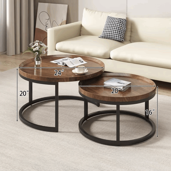 Round modular stackable coffee table set - Image 7
