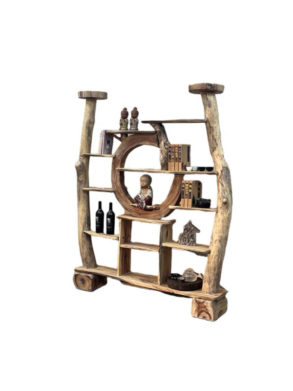Natural Wood Divider and Display Cabinet - Image 4