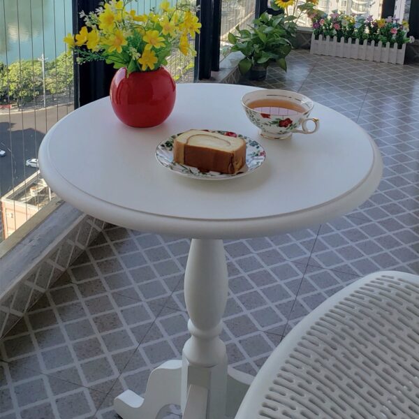 Solid wood round side table - Image 5